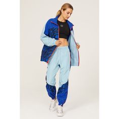 Blue color-blocked nylon (100% Recycled Polyester). Active jacket. Long sleeves. Front zip closure. Made in the USA of imported materials. Country of origin designation as provided by vendor and/or manufacturer. Active Jacket, Adidas By Stella Mccartney, Rent The Runway, A Tiger, Jacket Long, Stella Mccartney Adidas, Tiger Print, Track Jacket, Blue Print