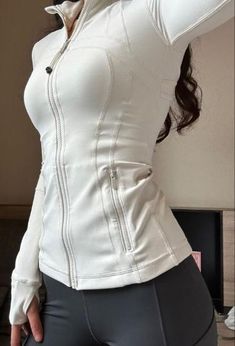 lululemon pink define jacket pink peony lulu zip up pink jacket gym outfit workout outfit aesthetic pink tiffany necklace white tiffany heart neckalce aesthetic dupe Lululemon Outfits, Lululemon Define Jacket, Lululemon Jacket, Mode Inspo, Mode Inspiration