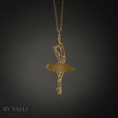 Ballerina necklace – The unique pendant features the silhouette of a ballerina with intricate zig zag details and a solid tutu that is hard to miss. ★ Comes in our signature gift box, ready for gift giving. ★ Available in Gold [18k gold-filled chain & 18k gold plated brass pendant] ★ Pendant size is:2.3”x 1" ... Ballet Jewelry, Plane Necklace, Dancer Necklace, Ballerina Necklace, Airplane Necklace, Jewelry Design Studio, Dancer Gift, Dream Catcher Necklace, Travel Necklace