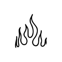 a black and white drawing of flames on a white background with the words, ` fire'written below it