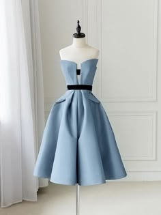 Blue Short Prom Dress, Blue Homecoming Dress, Prom Dress Blue, Simple Satin, Blue Corset, 파티 드레스, Blue Homecoming Dresses, Satin Short