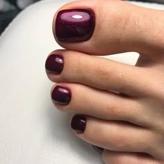 Burgundy Pedicure, Latest Nail Designs, Punk Nails, Pedicure Designs, Round Nails