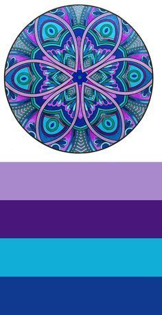 a blue and purple background with an image of a flower in the shape of a circle