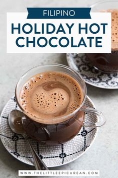 a cup of hot chocolate Champorado Recipe, Filipino Tradition, Thick Hot Chocolate, Christmas Morning Traditions, Hot Cacao, Holiday Hot Chocolate