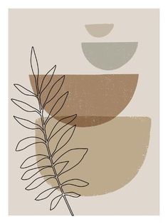 a plant is shown in front of a beige and grey background with circles on it