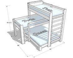 the bunk bed has two drawers and is built into the bottom half of the frame