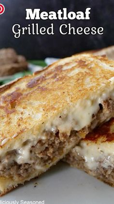 meatloaf grilled cheese sandwich on a plate