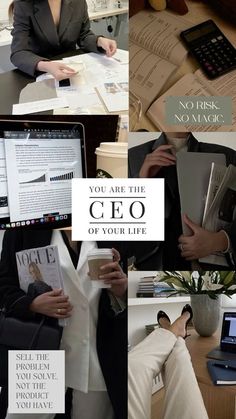 a collage of photos with the words you are the ceo of your life