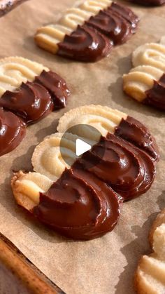 chocolate covered cookies on top of parchment paper