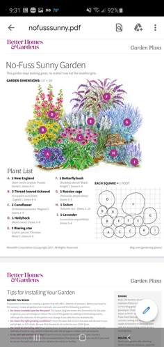 the garden planner app is shown on an iphone screen, with flowers and plants in it