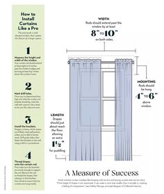 the measurements for curtains and how to measure them in order to fit your home's size