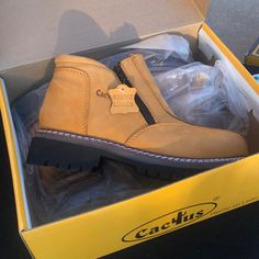 Brand New In Box. Double Zipper. Genuine Leather. Leather Work Boots, Leather Work, Work Boots, Leather Working, Chelsea Boots, Cactus, Ankle Boot, Men's Shoes, Shoe Boots