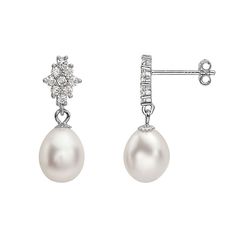 These stunning sterling silver freshwater cultured pearl drop earrings are the perfect way to finish your favorite outfit. These stunning sterling silver freshwater cultured pearl drop earrings are the perfect way to finish your favorite outfit. Length: 21 mm Backings: post Metal: sterling silver Plating: rhodium Finish: polished Packaging: boxedCULTURED PEARL DETAILS Type: freshwater Size: 15 mm Shape: oval Color: white Gemstones may have been treated to enhance their appearance. Special care m Timeless Teardrop Sterling Silver Pearl Earrings, Formal Teardrop Sterling Silver Pearl Earrings, Silver Pearl Earrings For Formal Occasions, Timeless Silver Teardrop Pearl Earrings, Timeless Silver Pearl Earrings, Formal Sterling Silver Pearl Earrings, Fine Jewelry, Formal Sterling Silver Pearl Earrings With Pendant, Timeless Silver Dangle Pearl Earrings, Timeless Silver Sterling Pearl Earrings