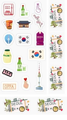 Korean Stickers Printable, Book Illustration Layout, Craft Work For Kids, Free Printable Planner Stickers, Korean Words Learning, Korean Stickers, Scrapbook Printing, Diy Journal Books, Peace Illustration