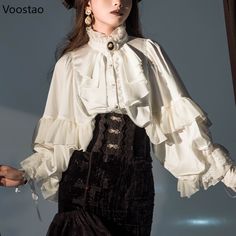 Regal Outfits, Gothic Blouse, Noble Lady, Classic Blouses, Elegant Blouses, Puffy Sleeves, Lace Embroidery, 4 Months, Lolita Dress