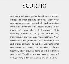 the text is written in black and white on a piece of paper that says scorpio