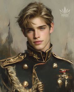 a painting of a young man in uniform