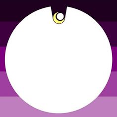 a purple and white circle with a yellow dot in the center on a black background