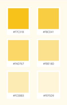 the different shades of yellow are shown in this graphic style, and each color is similar to