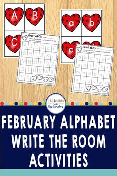 valentine's day activity for kids to practice the alphabet and write the room activities