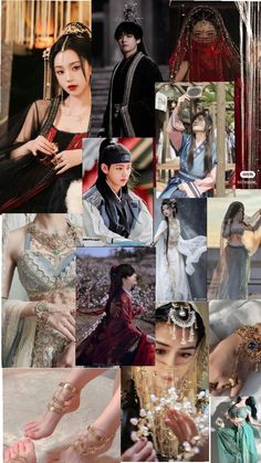 the collage shows many different types of women's clothing and accessories, including jewelry