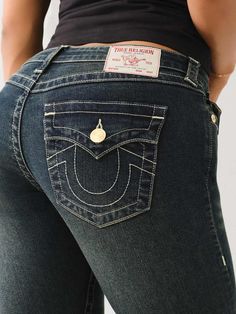 JOEY LOW RISE FLAP FLARE JEAN True Religion Jeans Women, Wishlist 2024, Low Rise Pants, Low Waist Jeans, Low Rise Flare Jeans, Kids Denim, Jeans Kids, True Religion Jeans, Ripped Denim