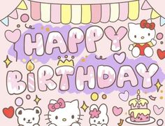 an image of hello kitty birthday card