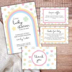 rainbow baby shower party printables