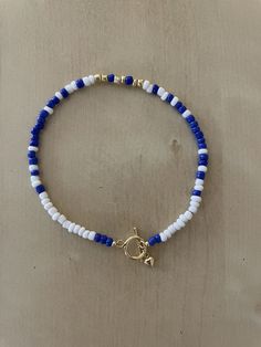 Summer nautical bracelet with gold plated silver clasps Nautical Blue Bracelets As A Gift, Nautical Blue Bracelets For Gifts, Blue Nautical Bracelets As Gifts, Blue Nautical Bracelets For Gift, Blue Nautical Style Bracelet For Gift, Handmade Nautical Bracelets For Beach, Handmade Nautical Style Bracelets For Beach, Nautical Style Blue Bracelets For Beach, White Nautical Style Bracelet Gift