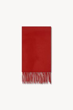 Classic mid-length scarf in brushed cashmere with fringed edge hem. Elegant Red Winter Scarf, Luxury Traditional Red Scarf, Dark Red Scarf, Luxury Red Classic Silk Scarf, Luxury Red Scarves, Towel Scarf, Wallet Pouch, Cashmere Scarf, Mens Fall