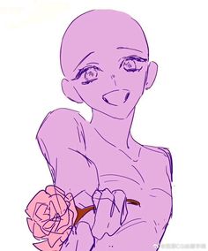 a drawing of an alien holding a rose in its hand and looking at the camera