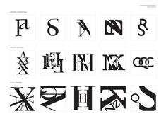 some type of alphabets that are black and white with the letters in each letter