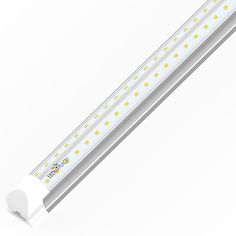 the led strip is white and has yellow lights