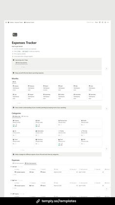 #Finances_Tracker #Free_Notion_Templates #Expenses_Tracker #Template_Notion Notion Template For Work, Free Notion Templates, Notion Inspiration, Finance Template, Expenses Tracker, Tracker Free, Financial Organization