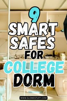 Image of college kids with banner 9 smart laptop safes for college and why you need one with website www.slowestuff.com Cool Dorm Rooms