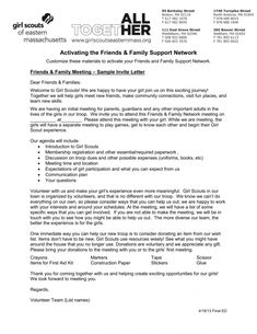 a letter that is written to someone about their family's support and support network