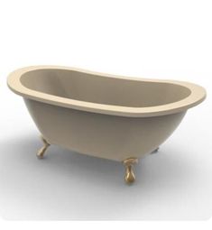 an old fashioned bathtub is shown on a white background with gold legs and feet