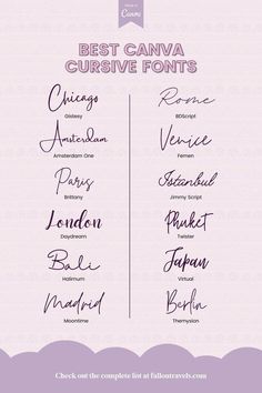 the best canva cursive fonts for any type of text or image