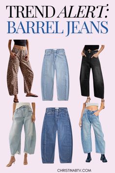 Discover the versatility of Trendy Barrel Jeans and How to Style Them to elevate your Women's Fashion wardrobe. From casual looks to chic ensembles, these Women's Jeans are a must-have. Explore ideas to pair these Women's Bottoms with your favorite tops, creating stylish outfits perfect for any occasion. Barrel Jeans, Trending Fashion Outfits, Denim Trends, Spring Fashion Trends, Womens Fashion Trends, Denim Fashion