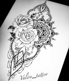 a black and white drawing of a rose with the word valer tattoo on it