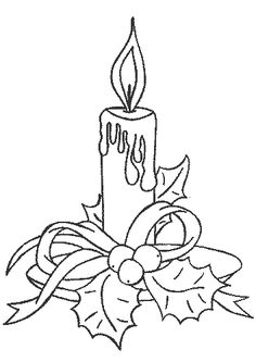 a candle with holly leaves and berries on the table coloring pages, christmas candles, holiday crafts, pine cones, person, clip art projects, doodles, paper work, crafting, drawings, how to do it yourself