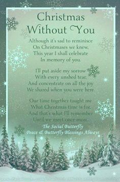 a christmas poem with snowflakes and evergreen trees