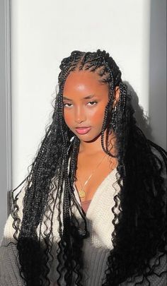 Bohemian Goddess Box Braids, Goddess Box Braids, Pelo Afro, Box Braids Styling