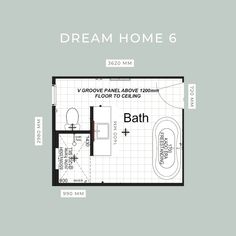 a floor plan for a bathroom with the words dream home 6