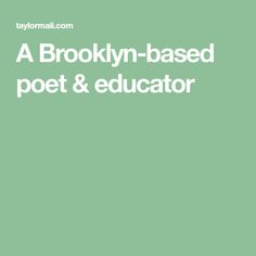 a book cover with the title, a brooklyn - based poem and educator