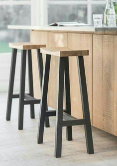 Tall Stools, Rustic Stools, Pouf Design, Kitchen Organisation