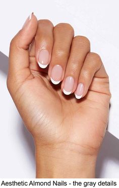 Get ready to elevate your nail game with these gorgeous aesthetic almond nails. Check out these ideas to inspire your next manicure. White French Tip Nails, Nails Quotes, White French Tip, Easy Nails, French Tip Acrylic Nails, Tip Nails, Round Nails, Bride Nails