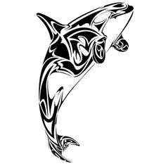 a black and white drawing of a shark