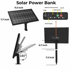 the solar power bank is attached to a pole