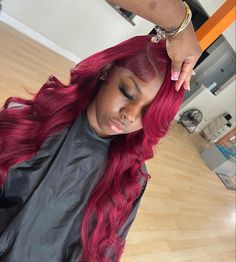 Burgundy Hair Lace Frontal, 99j Hair Color Black Women, Side Part Burgundy Wig Black Women, Burgundy Lace Front Wig Side Part, Burgandy Wig Hairstyles For Black Women, Burgundy Red Lace Front Wig, Frontal Wig Hairstyles, Goddess Braids Hairstyles, Frontal Hairstyles